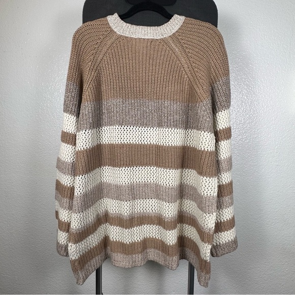 99 Jane Street Women’s Striped Brown and Cream Sweater Size 2X - Picture 4 of 7